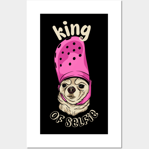 King Of Selfie Dog Meme Wall Art by MoniaRoar